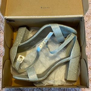 Silver chunky heels